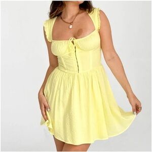 Sky To Moon Yellow Sleeveless Dress